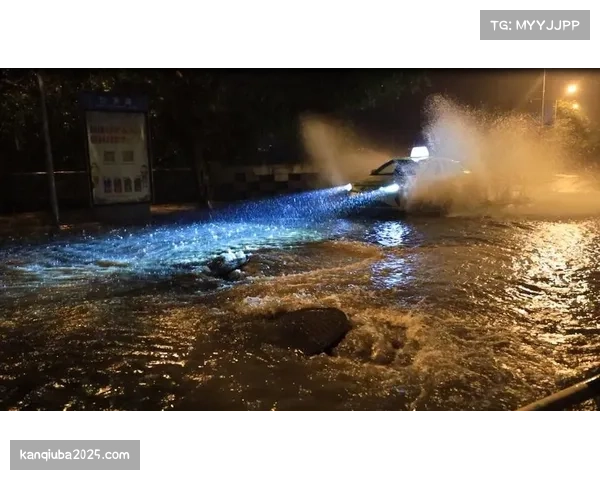 雨战：门兴对阵狼队的比赛在暴雨中进行，场地出现部分积水